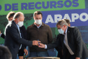O governador Carlos Massa Ratinho Junior anuncia nesta quinta-feira (13) novos recursos para Arapongas, no Norte do Paraná. São investimentos para a Santa Casa, estradas rurais, pavimentação de ruas e avenidas, um parque urbano e moradias populares. 13/05/2021 - Foto: Geraldo Bubniak/AEN