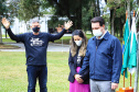 Uma cerimônia no jardim do Palácio Iguaçu, em Curitiba, realizada na manhã deste sábado (15), marcou a abertura oficial da 26ª edição da Marcha para Jesus. Ao lado de pastores de diferentes denominações religiosas da capital, o governador Carlos Massa Ratinho Junior e a primeira-dama Luciana Saito Massa acompanharam a solenidade, além de outras autoridades. O evento faz parte do Calendário Oficial do Estado. - Curitiba, 15/05/2021 - Foto: José Fernando Ogura/AEN