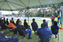 Uma cerimônia no jardim do Palácio Iguaçu, em Curitiba, realizada na manhã deste sábado (15), marcou a abertura oficial da 26ª edição da Marcha para Jesus. Ao lado de pastores de diferentes denominações religiosas da capital, o governador Carlos Massa Ratinho Junior e a primeira-dama Luciana Saito Massa acompanharam a solenidade, além de outras autoridades. O evento faz parte do Calendário Oficial do Estado. - Curitiba, 15/05/2021 - Foto: José Fernando Ogura/AEN