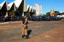 Equipes policiais do Batalhão de Operações Especiais (Bope), treinadas para dar suporte às unidades de área da PM nas ocorrências de maior periculosidade, estão na região de Cascavel nesta semana. A Operação Pronta Resposta IV foi lançada nesta terça-feira (18), no centro da cidade, com a participação do subcomandante-geral da PM, coronel Rui Noé Barroso Torres. - -  Cascavel, 18/05/2021  -  Foto: PMPR/SESP-PR