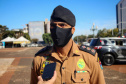 Equipes policiais do Batalhão de Operações Especiais (Bope), treinadas para dar suporte às unidades de área da PM nas ocorrências de maior periculosidade, estão na região de Cascavel nesta semana. A Operação Pronta Resposta IV foi lançada nesta terça-feira (18), no centro da cidade, com a participação do subcomandante-geral da PM, coronel Rui Noé Barroso Torres. - -  Cascavel, 18/05/2021  -  Foto: PMPR/SESP-PR