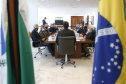 O governador Carlos Massa Ratinho Junior recebeu nesta quinta-feira (20), no Palácio Iguaçu, o general de divisão Joarez Alves Pereira Junior para aprofundar as tratativas sobre o pleito de Ponta Grossa como sede da nova Escola de Sargentos das Armas (ESA) do Exército Brasileiro. O general é coordenador executivo do Grupo de Trabalho da ESA, responsável pelo processo de pesquisa e planejamento para a implantação da escola.  -  Curitiba, 20/05/2021  -  Foto: Jonathan Campos/AEN