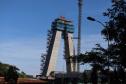 Andamento das obras na  Ponte da Integração Brasil - Paraguai, entre Foz do Iguaçu e Presidente Franco .08/04/2021 - Foto: Geraldo Bubniak/AEN