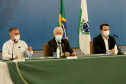 A nova concessão das rodovias que cortam o Paraná será baseada em torno da menor tarifa oferecida ao usuário, sem limite de desconto na disputa na Bolsa de Valores, arrumando a modelagem de acordo com o anseio da população. A alteração na proposta original foi anunciada pelo governador Carlos Massa Ratinho Junior durante entrevista coletiva nesta sexta-feira (21), no Palácio Iguaçu, em Curitiba, e é resultado das seguidas reuniões em Brasília (DF) do início desta semana. Foto: Ari Dias/AEN