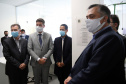 Descerramento de placa de inauguração do laboratório multiusuário de patologia forense do Instituto Médico Legal. Na foto secretário da Segurança Pública do Paraná, Romulo Marinho Soares; secretário Chefe da Casa Civil, Guto Silva; secretário Estadual da Saúde, Beto Preto; diretor superintendente do Complexo Hospitar do Trabalhador, Geci Labres de Souza Júnior.