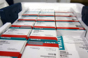 A Secretaria de Estado da Saúde (Sesa) recebeu na noite desta terça-feira (26), 352.750 doses da vacina AstraZeneca/Fiocruz, contra a Covid-19.   -  Curiti, 26/05/2021  -  Foto: Américo Antonio/SESA