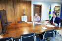Governador Carlos Massa Ratinho Junior durante reunião com o secretário da Saúde, Beto Preto  -  Curitiba, 11/06/2021  -  Foto: José Fernando Ogura/AEN
