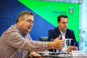 Governador Carlos Massa Ratinho Junior durante reunião com o secretário da Saúde, Beto Preto  -  Curitiba, 11/06/2021  -  Foto: José Fernando Ogura/AEN
