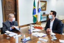 O governador Carlos Massa Ratinho Junior se reuniu nesta sexta-feira (18), no Palácio Iguaçu, com representantes do Instituto de Tecnologia do Paraná (Tecpar) e das empresas Pfizer e Orygen a fim de avaliar a parceria para futura produção conjunta de três medicamentos.Foto: José Fernando Ogura/AEN