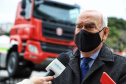 O governador Carlos Massa Ratinho Junior conheceu nesta sexta-feira (18) os caminhões Euro 5 e Euro 6, modelos escolhidos para abrir a linha de montagem da TatraBras no Paraná, que prevê iniciar a produção a partir de setembro. Foto: José Fernando Ogura/AEN