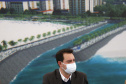 Edital de licitação da primeira fase das obras de recuperação da orla de Matinhos lançado nesta segunda-feira (21) pelo governador Carlos Massa Ratinho Junior prevê investimentos de R$ 377,85 milhões na revitalização de 6,3 quilômetros entre a Avenida Paraná e o Balneário Flórida. Foto: Jonathan Campos/AEN