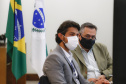 O governador Carlos Massa Ratinho Junior se reuniu nesta segunda-feira (21), por videoconferência, com a diretoria do Banco Mundial (BIRD) para alinhar as etapas de contratação de uma linha de crédito no valor de US$ 130 milhões (R$ 654 milhões na cotação atual). Foto: Jonathan Campos/AEN
