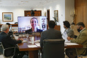 O governador Carlos Massa Ratinho Junior se reuniu nesta segunda-feira (21), por videoconferência, com a diretoria do Banco Mundial (BIRD) para alinhar as etapas de contratação de uma linha de crédito no valor de US$ 130 milhões (R$ 654 milhões na cotação atual). Foto: Jonathan Campos/AEN