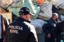 Um casal foi preso e cerca de 600 quilos de fios metálicos apreendidos durante uma ação integrada entre as forças de segurança pública e Coordenada pela Polícia Civil do Paraná. Denominada Operação Metal Nobre III, a ação que aconteceu nesta quinta-feira (22/07), contou com a Polícia Militar, a Guarda Municipal de Curitiba e outros órgão municipais e apoio da Copel e da Sanepar. -  Curitiba, 23/07/2021  -  Foto: SESP-PR
