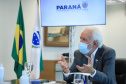 Governador em exercício Darci Piana, durante reunião com executivos do Grupo Certano  -  Curitiba, 26/07/2021  -  Foto: José Fernando Ogura/AEN