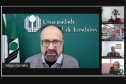 Ano letivo 2021 começa com live de boas vindas e programação especial de recepção.- Reitor da UEL, Sérgio Carvalho, o vice-reitor, Décio Sabbatini, dão boas vindas aos estudantes da graduação, junto com os pró-reitores da Universidade.  -  londrina, 02/08/2021   -  Foto: Divulgação UEL