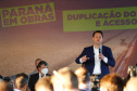 Mais uma grande obra de infraestrutura em Cascavel, no Oeste do Paraná, deve sair do papel nos próximos meses. O governador Carlos Massa Ratinho Junior e diretor técnico Executivo Itaipu Binacional, Celso Vilar Torino, lançaram nesta segunda-feira (2) a pedra fundamental da duplicação do Contorno Oeste, que conecta a BR-277 à BR-163. Foto: Jonathan Campos/AEN