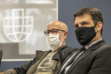 O conselheiro-corregedor-geral do Tribunal de Contas do Estado, Fernando Guimarães; e Keli Cristina Guimarães, vice-presidente do Conselho Estadual de Desenvolvimento Econômico e Social do Paraná (Cedes), vistoriaram nesta terça-feira as instalações da Portos do Paraná.  -  Paranaguá, 04/08/2021  -  Foto: Claudio Neves/Portos do Paraná