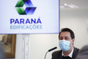 Para promover a melhoria na qualidade das obras públicas, o Governo do Estado disponibilizará para todos os municípios interessados o acervo de projetos da Paraná Edificações (PRED), vinculada à Secretaria de Estado do Desenvolvimento Urbano e Obras Públicas (SEDU). A medida foi determinada pelo governador Carlos Massa Ratinho Junior nesta quarta-feira (4) durante reunião virtual com representantes de todas as cidades paranaenses. Foto: Jonathan Campos/AEN