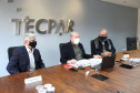 Tecpar, Fiocruz e IBMP fortalecem ações na área de biotecnologia e saúde humana no Paraná - Na foto, Stenio Perdigão Fragoso, diretor do Instituto Carlos Chagas (ICC/Fiocruz); Jorge Callado, diretor-presidente do Instituto de Tecnologia do Paraná (Tecpar); e Pedro Ribeiro Barbosa, diretor-presidente do Instituto de Biologia Molecular do Paraná (IBMP)  - Curitiba, 05/08/2021  -  Foto: Luciano Sarote/Tecpar