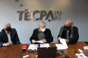 Tecpar, Fiocruz e IBMP fortalecem ações na área de biotecnologia e saúde humana no Paraná - Na foto, Stenio Perdigão Fragoso, diretor do Instituto Carlos Chagas (ICC/Fiocruz); Jorge Callado, diretor-presidente do Instituto de Tecnologia do Paraná (Tecpar); e Pedro Ribeiro Barbosa, diretor-presidente do Instituto de Biologia Molecular do Paraná (IBMP)  - Curitiba, 05/08/2021  -  Foto: Luciano Sarote/Tecpar