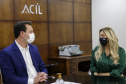 102.08.20201 Governador Carlos Massa Ratinho Junior em reunião com entidades do setor produtivo de Londrina com Marcia Manfrin, presidente da Acil
Foto Gilson Abreu/AEN