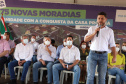 O governador Carlos Massa Ratinho Junior participou nesta sexta-feira (3) do lançamento da pedra fundamental da obra de construção de 75 casas populares em Jandaia do Sul, no Vale do Ivaí.  Foto: Ari Dias/AEN