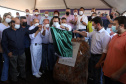 O governador Carlos Massa Ratinho Junior participou nesta sexta-feira (3) do lançamento da pedra fundamental da obra de construção de 75 casas populares em Jandaia do Sul, no Vale do Ivaí.  Foto: Ari Dias/AEN