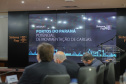 O secretário estadual da Infraestrutura e Logística, Sandro Alex e o  o secretário de Planejamento e Projetos Estruturantes do Paraná, Valdemar Bernardo Jorge participam de Webinar dos Portos do Paraná sobre o Potencial de Movimentacao de Cargas  para o projeto da Nova Ferroeste,  na A Federação das Indústrias do Estado do Paraná (Fiep). 15/09/2021 - Foto: Geraldo Bubniak/AEN