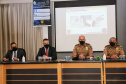 Envolvidos em tentativa de latrocínio de policial militar são localizados em operação conjunta na Capital . Na foto, coletiva de imprensa  -  Curitiba, 21 de setembro de 2021.  -  Foto: Soldado Amanda Morais