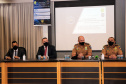 Envolvidos em tentativa de latrocínio de policial militar são localizados em operação conjunta na Capital . Na foto, coletiva de imprensa  -  Curitiba, 21 de setembro de 2021.  -  Foto: Soldado Amanda Morais