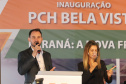 O governador Carlos Massa Ratinho Junior, o ministro de Minas e Energia, Bento Albuquerque, e o presidente da Copel, Daniel Pimentel Slaviero, inauguram de forma virtual nesta sexta-feira (1º) a Pequena Central Hidrelétrica Bela Vista, em Verê, no Sudoeste do Estado.  Na foto o Prefeito de Vere, Ademilso Rosin  01/10/2021 - Foto: Geraldo Bubniak/AEN