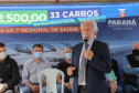 O governador em exercício Darci Piana e o secretário estadual da Saúde, Beto Preto, entregam nesta quarta-feira (13),  veículos da Estratégia da Saúde da Família aos municípios da 1ª Regional de Saúde de Paranaguá, além de computadores para renovação e modernização do parque tecnológico da Sesa.13/10/2021 - Foto: Geraldo Bubniak/AEN