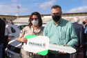 O governador em exercício Darci Piana e o secretário estadual da Saúde, Beto Preto, entregam nesta quarta-feira (13),  veículos da Estratégia da Saúde da Família aos municípios da 1ª Regional de Saúde de Paranaguá, além de computadores para renovação e modernização do parque tecnológico da Sesa.13/10/2021 - Foto: Geraldo Bubniak/AEN