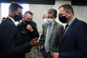 O secretário nacional de Trânsito, Frederico Carneiro, reuniu-se com representantes da Argentina e Paraguai, em Foz do Iguaçu, na tarde desta segunda-feira (18), para apresentar os aplicativos de documentos digitais. - Foz do Iguaçu, 19/10/2021 - Foto: Allan Marba/Detran-PR