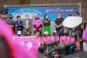 Expedição Filhas do Paraná volta a Curitiba após 2.800 km divulgando o Outubro Rosa. As motociclistas do grupo Filhas do Vento e da Liberdade retornaram neste sábado (30) ao Palácio Iguaçu – mesmo ponto de onde partiram no dia 14 de outubro, e foram recebidas pelo vice-governador Darci Piana e pela primeira-dama do Estado e presidente do Conselho Estadual de Ação Solidária, Luciana Saito Massa. - Curitiba, 30/10/2021 - Foto: Valdelino Pontes