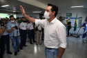 Com foco na melhoria da qualidade de vida da população, o governador Carlos Massa Ratinho Junior confirmou nesta quarta-feira (03), em Cornélio Procópio, investimentos nas áreas da saúde e educação para 21 municípios do Norte e Norte Pioneiro, que integram a 18ª Regional da Saúde.  Foto: Aristeu Dias/AEN