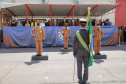 O governador Carlos Massa Ratinho Junior participou da cerimônia de passagem nesta segunda-feira (8), em Curitiba. O coronel Manoel Vasco de Figueiredo Junior assume o comando-geral da corporação, no lugar do coronel Gerson Gross, que tinha assumido o posto em janeiro deste ano. Foto: Valdelino Pontes/AEN.