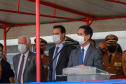 O governador Carlos Massa Ratinho Junior participou da cerimônia de passagem nesta segunda-feira (8), em Curitiba. O coronel Manoel Vasco de Figueiredo Junior assume o comando-geral da corporação, no lugar do coronel Gerson Gross, que tinha assumido o posto em janeiro deste ano. Foto: Valdelino Pontes/AEN.