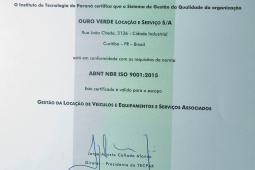 TECPAR CERTIFICA EMPRESA CURITIBANA DA ÁREA DE TRANSPORTES 