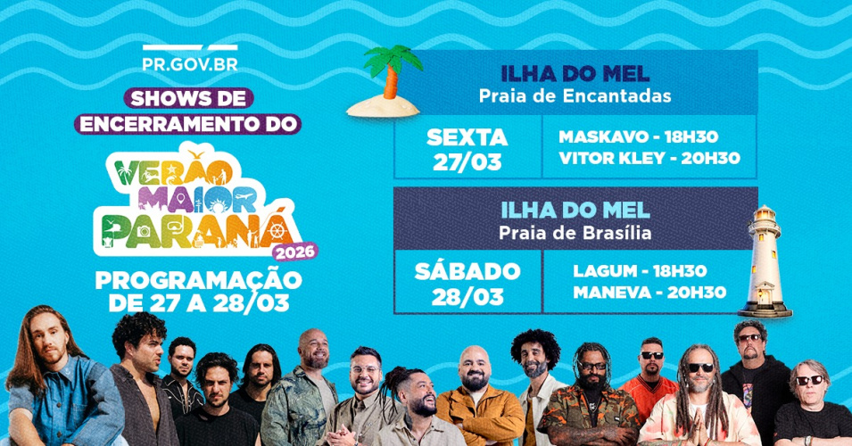 grade de programação dos shows