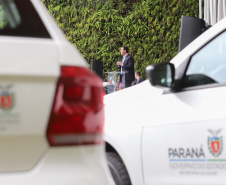O governador Carlos Massa Ratinho Junior entrrega  nesta quinta-feira (11),  veículos da Estratégia da Saúde da Família no Parque Barigui em Curitiba.   - 11/11/2021