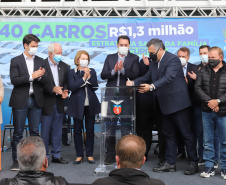 O governador Carlos Massa Ratinho Junior entrrega  nesta quinta-feira (11),  veículos da Estratégia da Saúde da Família no Parque Barigui em Curitiba.   - 11/11/2021
