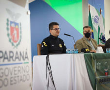 O governador Carlos Massa Ratinho Junior e secretários de Estado apresentam nesta sexta-feira (26), em conjunto com a Polícia Rodoviária Federal, detalhes do plano de operação para o fim da concessão das rodovias paranaenses, que ocorre neste final de semana.  - 26/11/2021 - Foto:Jonathan Campos/AEN