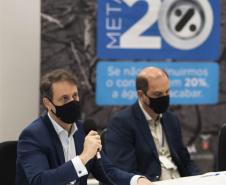 Rodízio volta a ser de 60 horas por 36 horas a partir de segunda-feira - Anúncio foi feito por diretores da Sanepar em coletiva de imprensa na manhã desta quinta-feira - Curitiba, 11/11/2021 - Foto: Sanepar