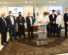 O governador Carlos Massa Ratinho Junior assinou nesta terça-feira (23) a liberação de mais R$ 71,7 milhões para o programa Casa Fácil Paraná, que financia o valor de entrada de moradias a famílias com renda de até três salários mínimos. Maringá. Foto: Ari Dias/ AEN.