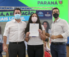 Governador do Paraná, Carlos Massa Ratinho Junior e o Secretario da Educação, Renato Feder participam do projeto Ganhando o Mundo. 
