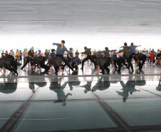 Os grupos de dança do Centro Cultural Teatro Guaíra – Balé Guaíra, G2 e Escola de Dança – se apresentam neste sábado (04),  no vão livre do Museu Oscar Niemeyer (MON). 