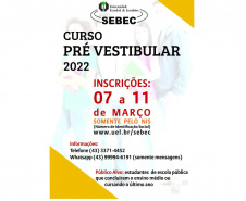 Curso Pré-Vestibular da UEL divulga prazos e novidades para a seleção de 2022