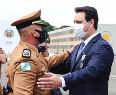 Governador Carlos Massa Ratinho Junior participa da solenidade de 51 anos da Academia Policial Militar do Guatupê - Curitiba, 08/03/2022